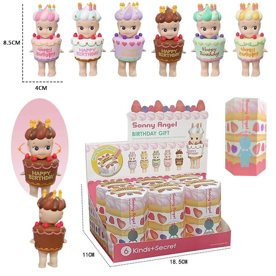 Sonny Angel Birthday Cake Series Mini Figures — Collectible Decorative Doll Toys, Kids Gift & Car/Office Decor