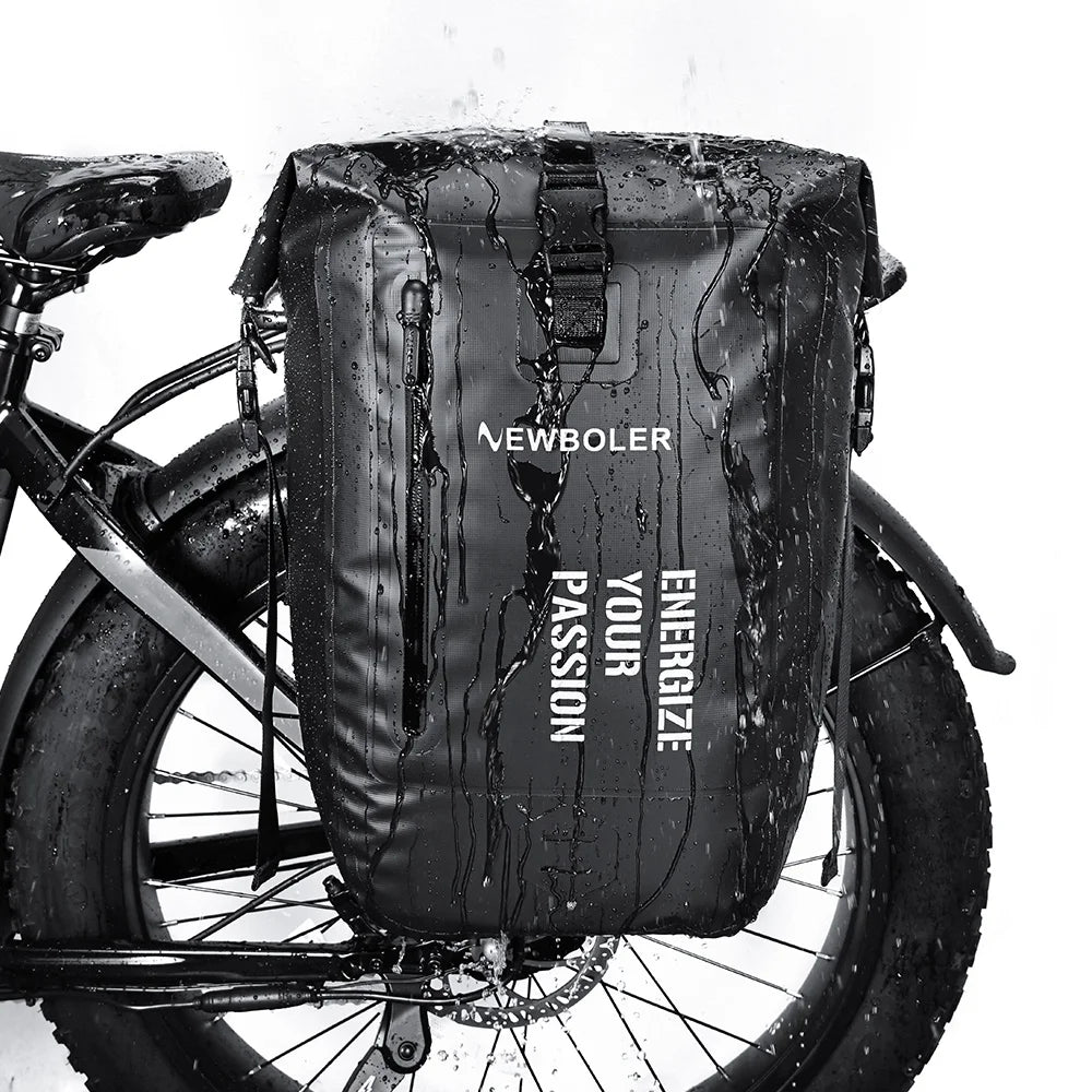 NEWBOLER 27L Bike Pannier Bag — Large Capacity Waterproof Rear Seat Trunk Bag for Travel & Electric Bike Accessories