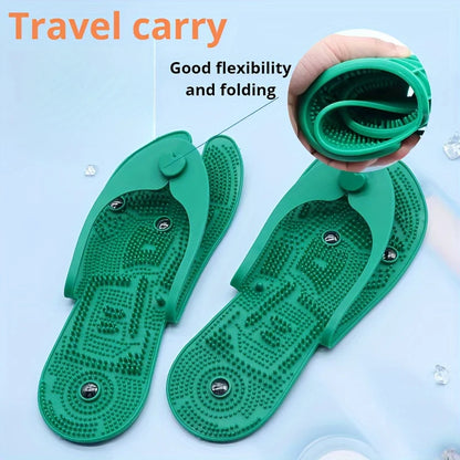 Portable Silicone Acupressure Foot Massage Slippers – Pain Relief & Circulation Boost