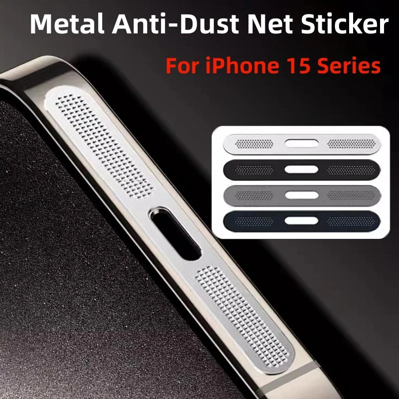 3PCS Metal Dustproof Mesh Stickers for iPhone — Anti-Dust Earpiece Speaker Covers for iPhone 15 Pro Max, 15 Plus & 16 Pro Max