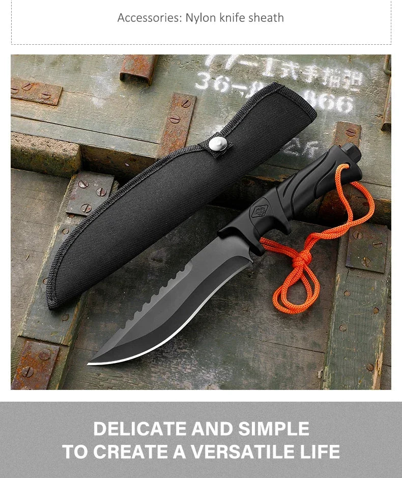 Outdoor Tactical Straight Knife — Portable EDC Survival & Self-Defense Tool