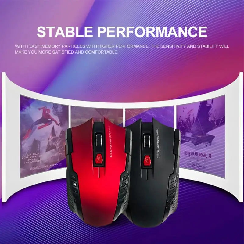2.4G Wireless Mouse with USB Receiver – 6-Button Professional Optical Mouse with Right Scroll for Laptop, PC & Gaming