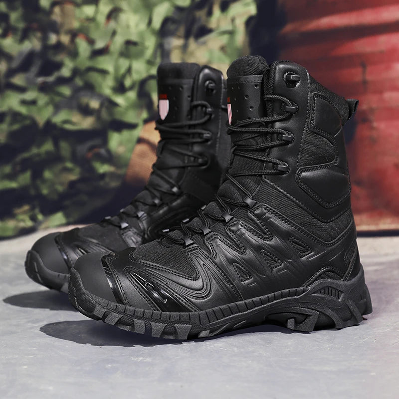 Special Forces Desert Combat Boots - Men's Tall Wear-Resistant Tactical, Waterproof Training & Outdoor Mountaineering Sports Boots