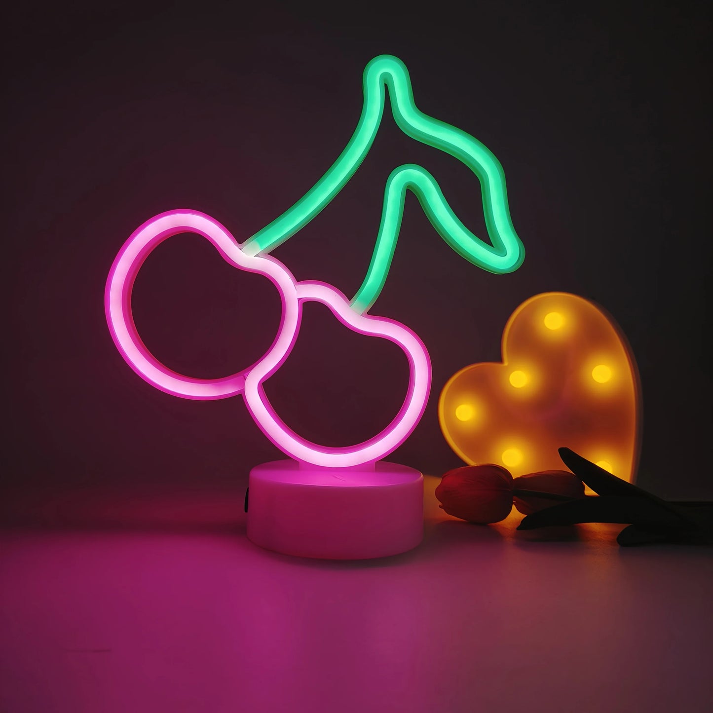 Countertop Decorative Neon Sign – USB or Battery-Powered Night Light for Holiday, Party, Kitchen & Home Decor