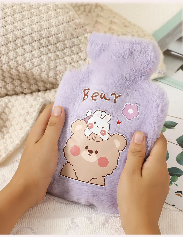 500ML Cute Kawaii Hot Water Bottle — Portable Winter Hand & Bed Warmer for Girls