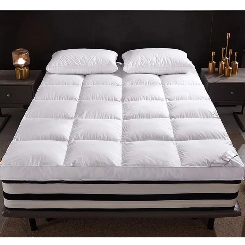 SongKAum 100% White Goose Down Mattress – Thickened, Warm Tatami Pad for Luxury Five-Star Comfort, King & Queen Size