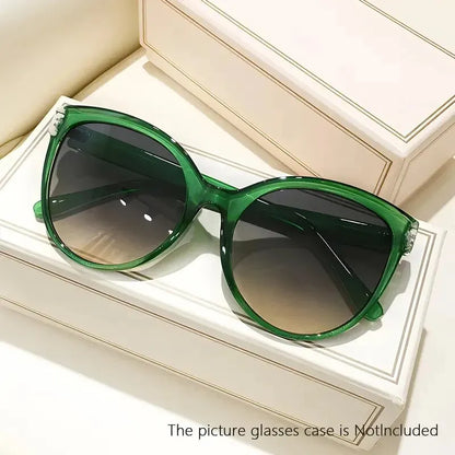 Cat Eye Sunglasses for Women - Oversized UV Protection Outdoor Driving Sunshade Glasses