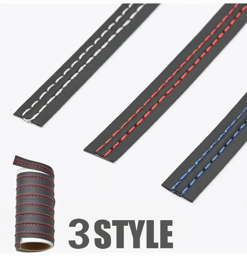 Luxury Car Mouldings Trim - PU Leather Braid Decorative Line Strip for Door, Dashboard, and Interior Sticker - DIY Universal Car Interior Strips