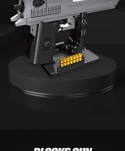 795pcs Desert Eagle Handgun Building Block Set – Military MOC Pistol Toy for Kids & Adults