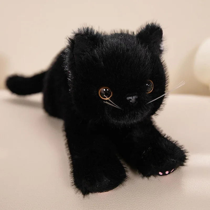Cute Realistic Cat Plush Toy - Soft Stuffed Kitten in 5 Colors for Kids, Girls, and Valentine's Day Gifts