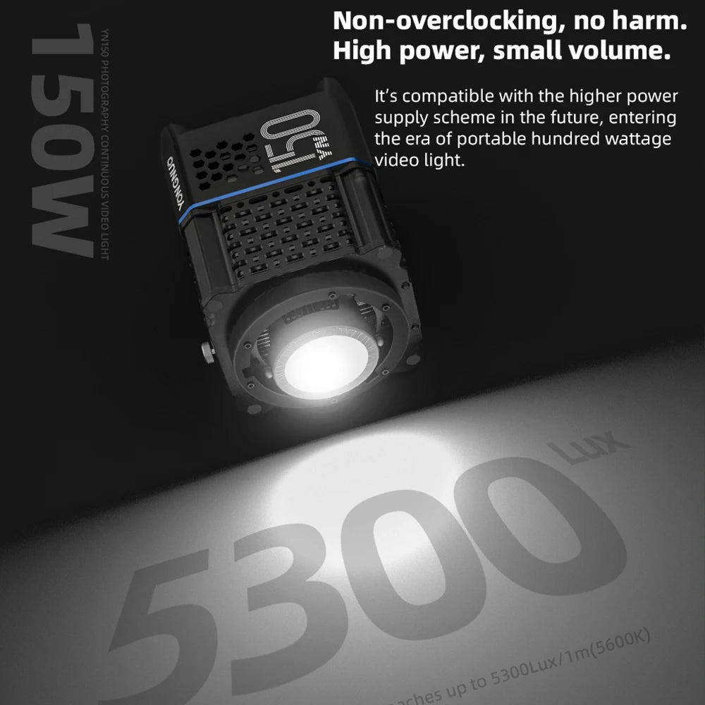 Yongnuo YN150 150W Portable LED Video Light - 2700–6500K COB Handheld Photography Fill Light for YN150Li/YN150S