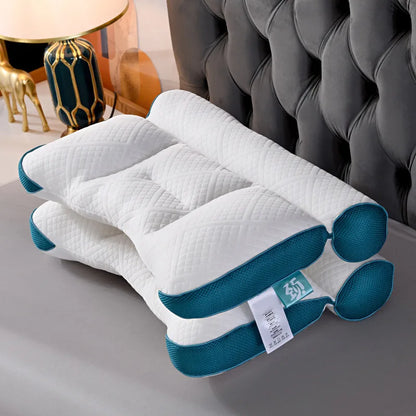 Sleep Neck Care Pillow – Zoning Design Low Pillow for Adults, Washable Knitted Pillow Core for Home & Hotel Use