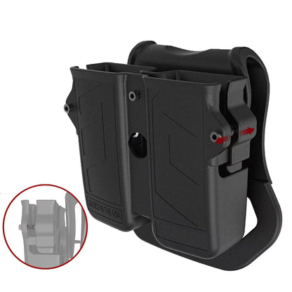 MAGORUI Universal Double Mag Holder - Pistol Magazine Holster for 9mm, 10mm, .40, .45 Double Stack Magazines