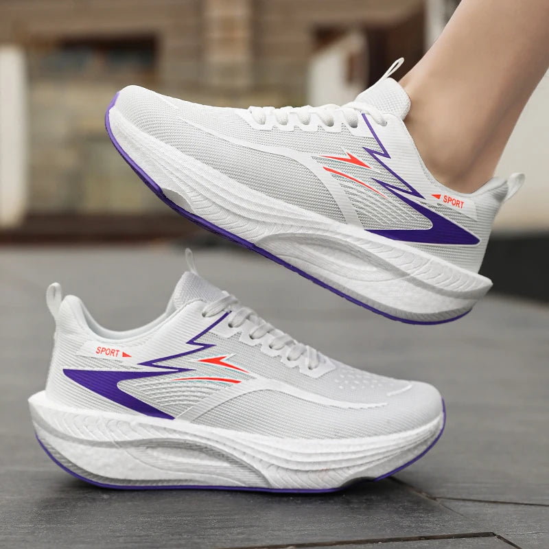 Men’s & Women’s Carbon Plate Running Shoes - Lightweight Breathable Marathon Sneakers with Air Cushion & Non-Slip Sole