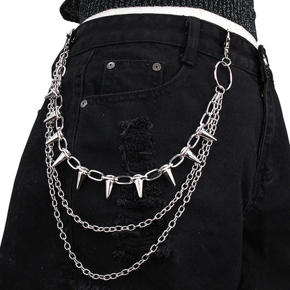 Punk Rock Metal Waist Chain Keychain – Unisex Hip-Hop Jewelry for Jeans, Wallets & Accessories