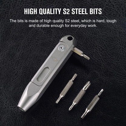 OKNIFE Otacle D1 Titanium EDC Screwdriver – 8-in-1 Multi-Bit with S2 Steel Magnetic Bits, Mini Precision Tool for Work & Daily Use