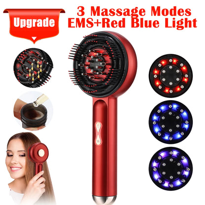 Electric Scalp Massage Comb – Red Light Therapy Hair Growth Brush with Vibration, Anti-Hair Loss & Oil Applicator