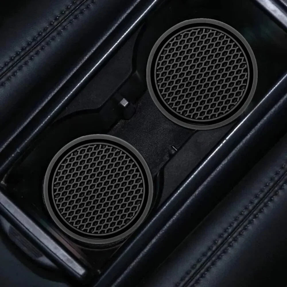 Universal Black Anti-Slip Car Cup Holder Coaster Pads – Interior Accessories for Most Vehicles