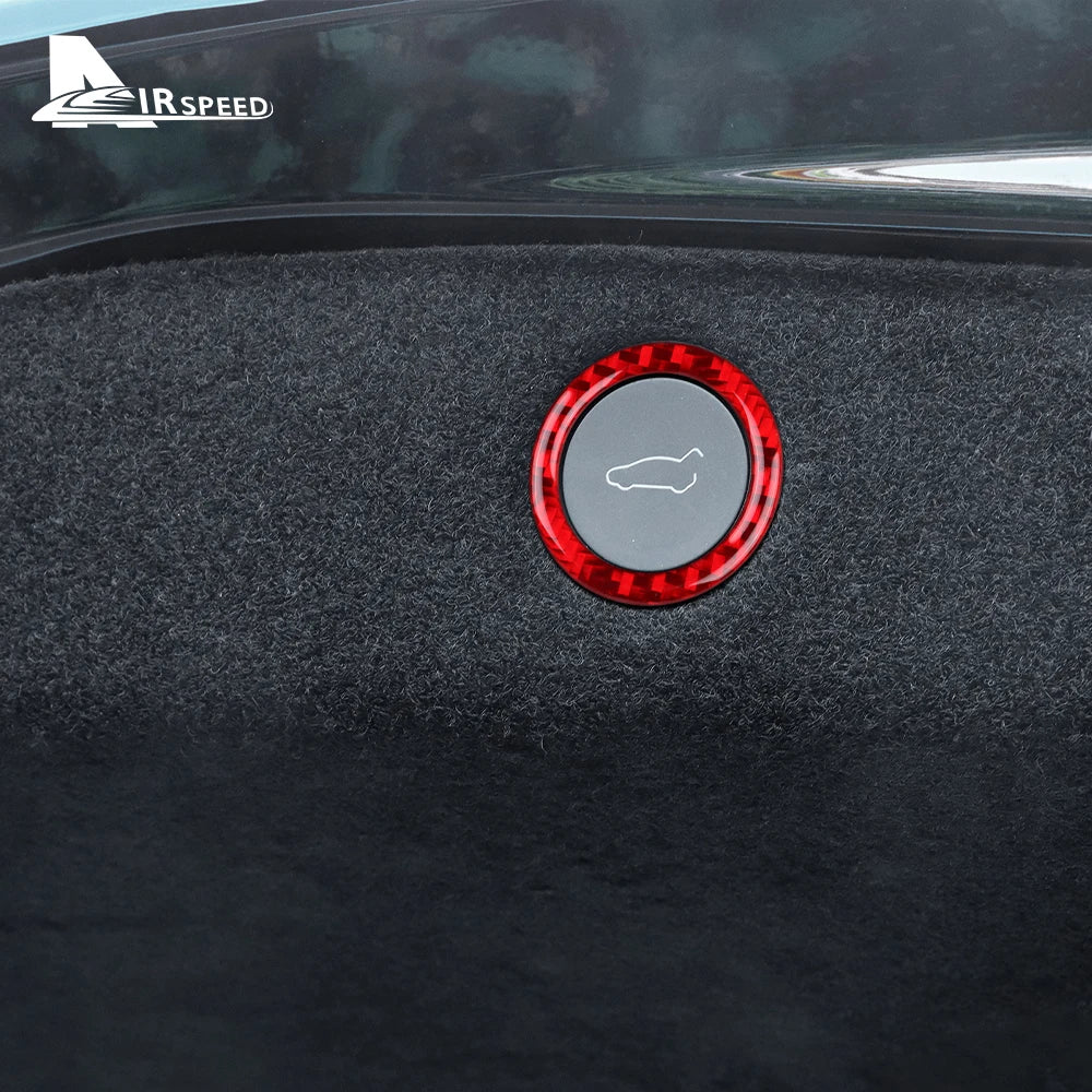 Soft Carbon Fiber Sticker — Interior Trim for Tesla Model 3 Highland 2024 & Model Y 2025, Car Trunk Switch Button Accessory