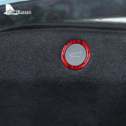 Soft Carbon Fiber Sticker — Interior Trim for Tesla Model 3 Highland 2024 & Model Y 2025, Car Trunk Switch Button Accessory