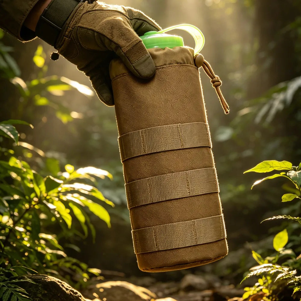 MOLLE Tactical Water Bottle Holder 600D Nylon Pouch for Hiking, Camping, Hunting & Outdoor Use