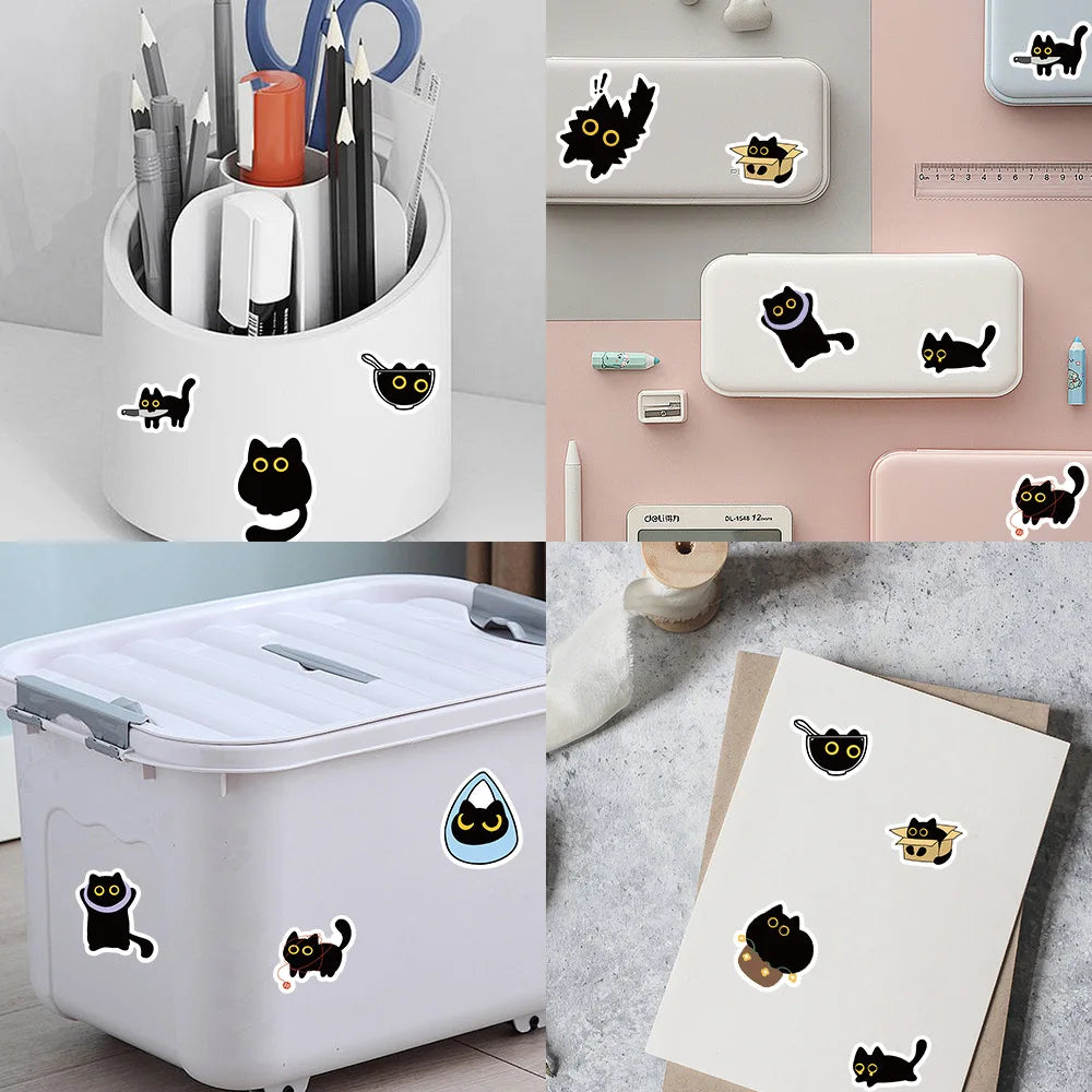 500pcs Cute Cat Stickers – DIY Graffiti, Envelope Seals, Stationery, Children’s Reward & Decorative Stickers