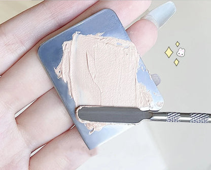 Ring Cosmetics Makeup Mixing Palette – Stainless Steel with Spatula for Toning, Concealer, Lipstick & Liquid Foundation Mixing