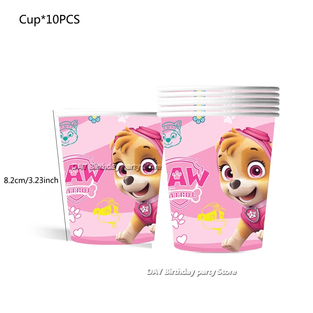 Paw Patrol Kids Birthday Party Supplies Set – Cups, Plates, Napkins, Gift Bags & Cake Toppers Decorations Kit