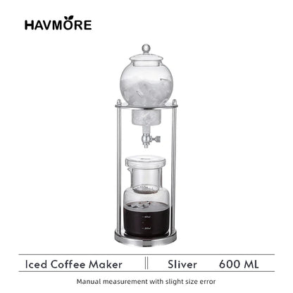 600ml Cold Brew Coffee Maker - Iced Coffee Drip Pot for Home Baristas and Espresso Accessories