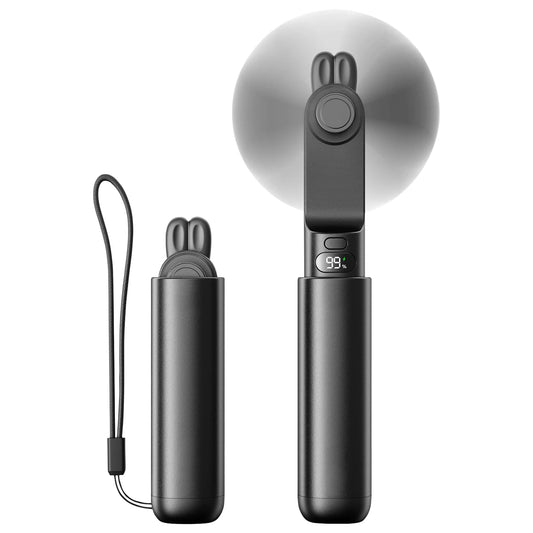 Portable Mini Handheld Fan – Cute USB Fan with LED Display, 2000mAh Rechargeable Pocket Fan & Power Bank Feature