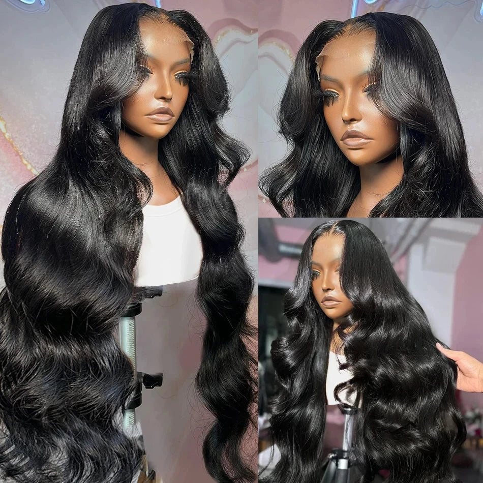250% Density Body Wave Lace Front Wig – 13x6 Transparent Brazilian Remy Human Hair, 30-32 Inch for Black Women