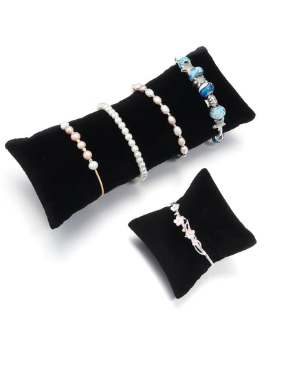 Velvet PU Leather Jewelry Pillow - Bracelet Watch Display Cushion Holder Organizer and Photography Prop