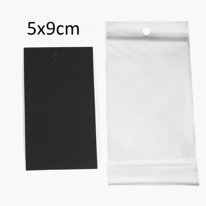50 Sets Earring & Necklace Display Cards with Self-Seal Kraft Paper Bags – DIY Jewelry Packaging