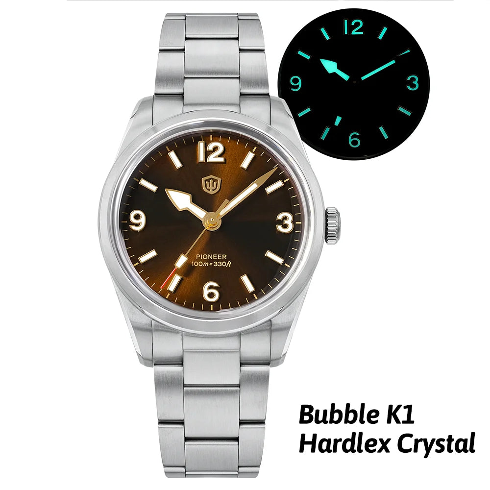 Watchdives WD1960S V2 36mm Vintage Cream Quartz Watch – VH31 Sweep Seconds, K1 Sapphire, Luminous Stainless Steel Men’s Watch