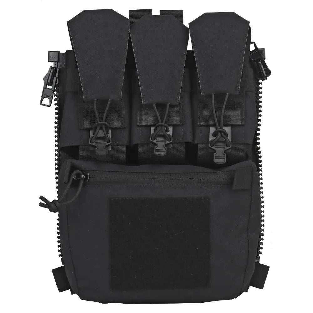 V5 FCPC Sport Vest Back Panel – Zippered Backplate with Expansion Bag & Triple Pouch for Airsoft Vest Plate Carrier Accessories