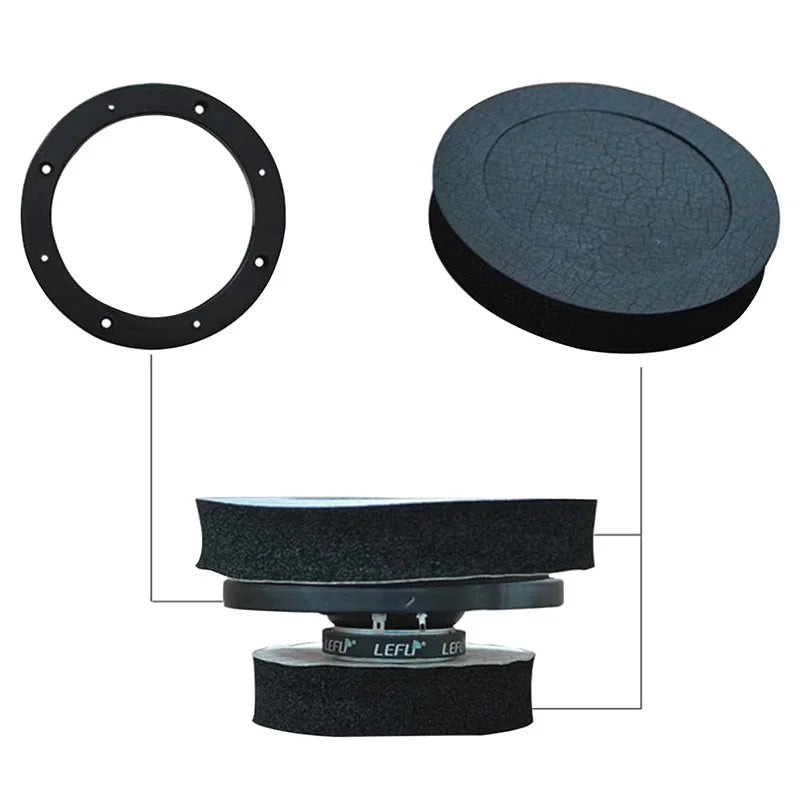 4PCS Car Speaker Sound Insulation Rings - Cotton Bass Door Trim, Soundproof Foam for 4/5/6.5 Inch Speakers, Universal Auto Interior Accessory