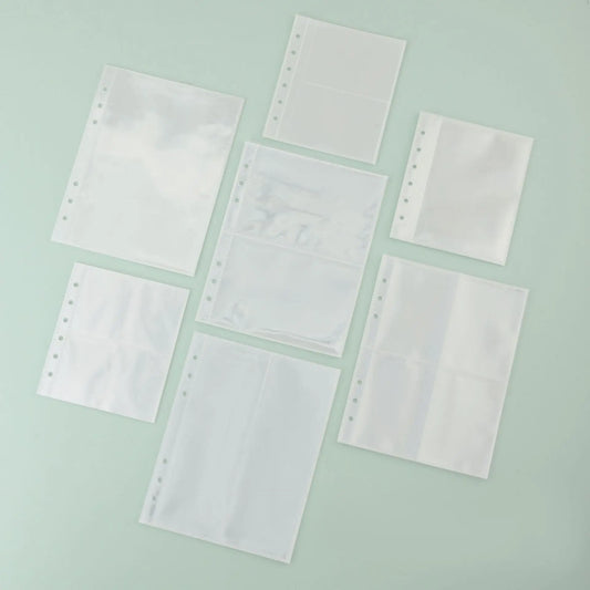A5/A6/A7 Transparent File Holder Set – 10pcs 6-Hole Loose Leaf PVC Binder for DIY Document Storage