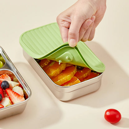 WORTHBUY 304 Stainless Steel Lunch Box with Lid — Portable Leak-Proof Stackable Bento Box for Fruit, Salad, and Food Storage, Ideal for Students