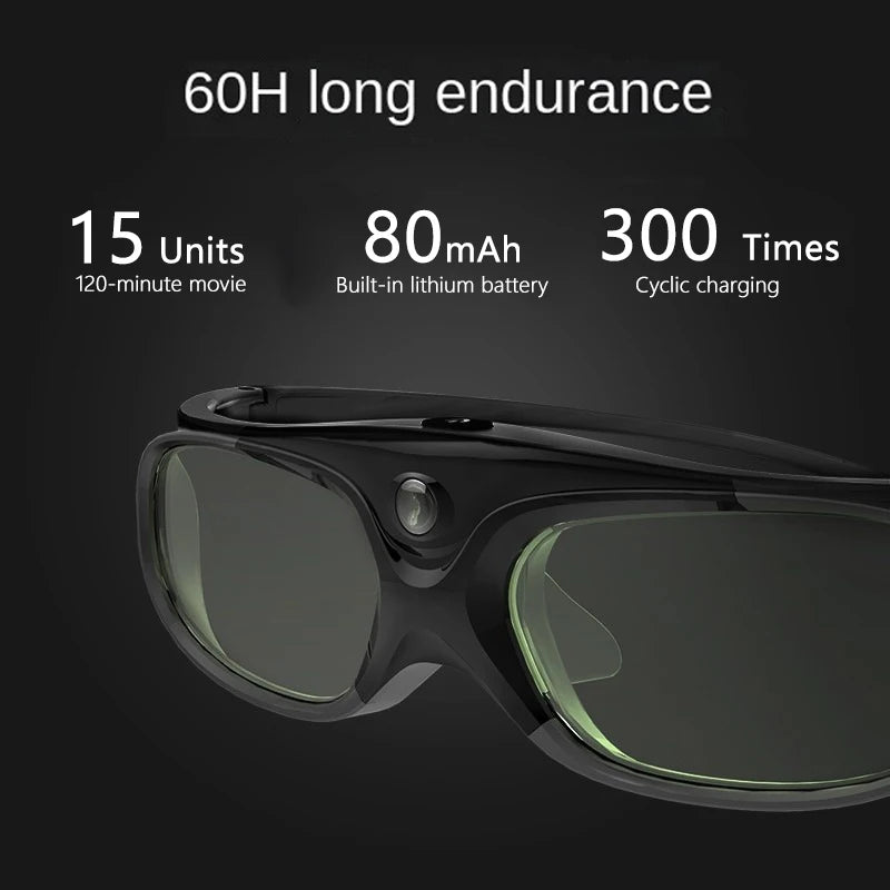 XGIMI Original DLP-Link 3D Glasses – Active Shutter Rechargeable Projector Eyewear | Compatible with JMGO, Formovie & Changhong Projectors Accessory