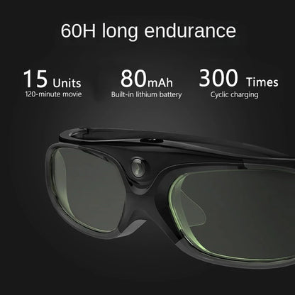 XGIMI Original DLP-Link 3D Glasses – Active Shutter Rechargeable Projector Eyewear | Compatible with JMGO, Formovie & Changhong Projectors Accessory