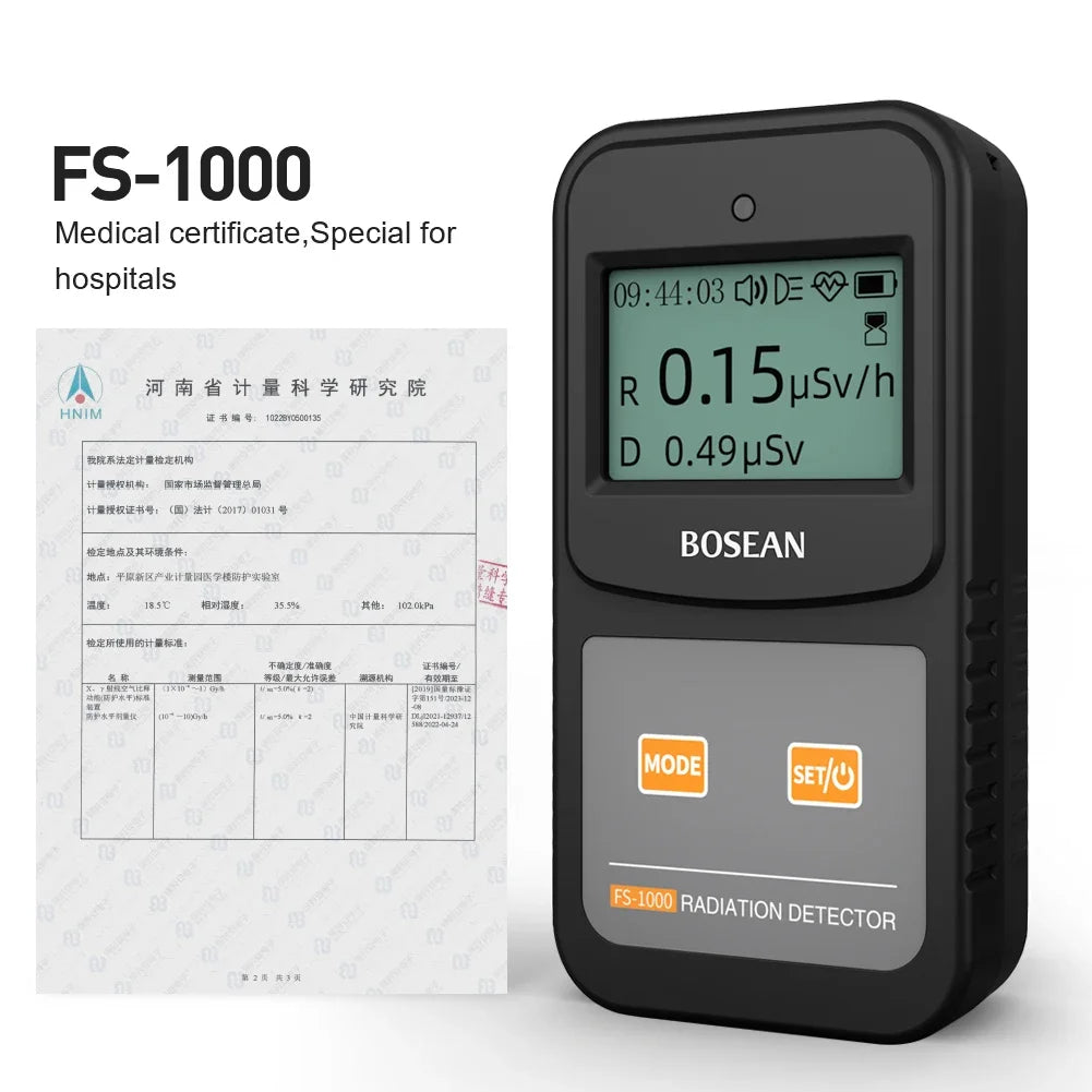 Geiger Counter Radiation Detector - Handheld X-Ray, Gamma & Beta Ray Radioactive Tester with LCD Display and Alarm