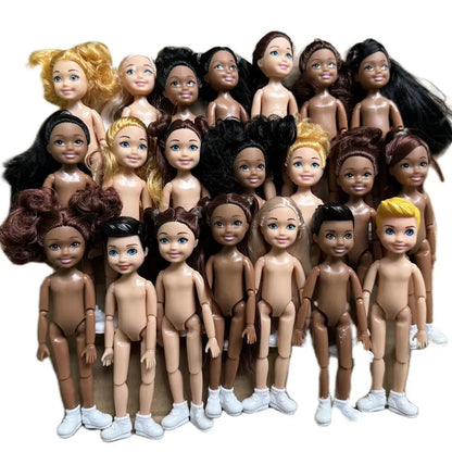 14cm Little Kelly Movable Doll — 5-Inch 1/12 BJD Reborn Toy for Boys & Girls, Dark/Light Skin, White, Blonde & Black Hair