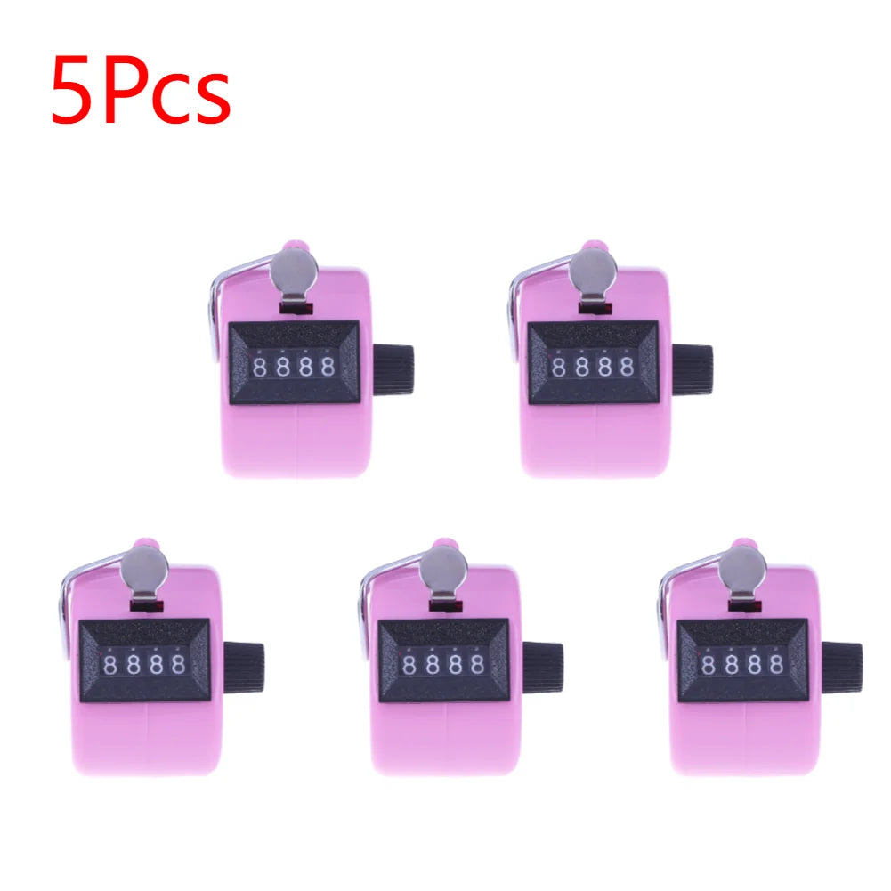 Handheld 4-Digit Tally Counter – Mechanical Manual Palm Clicker for Number Counting, Assorted Colors