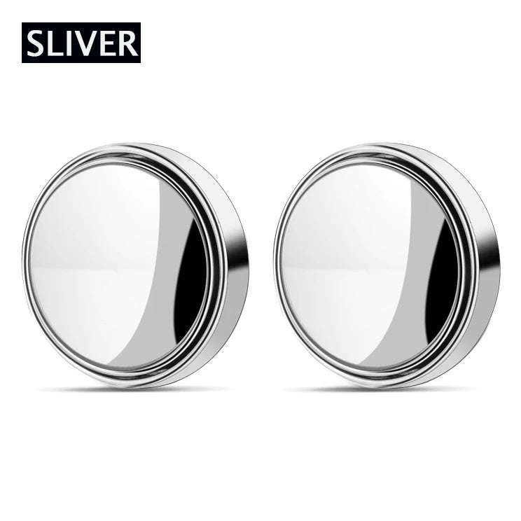 2PCS 360° Adjustable Blind Spot Mirrors — Round Convex Auxiliary Rearview Mirrors, Wide-Angle Car Reverse Safety Mirrors