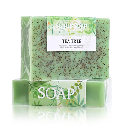M+100G Tea Tree Oil Bubble Soap - Natural Exfoliating Anti-Acne Whitening Handmade Cleansing Cream