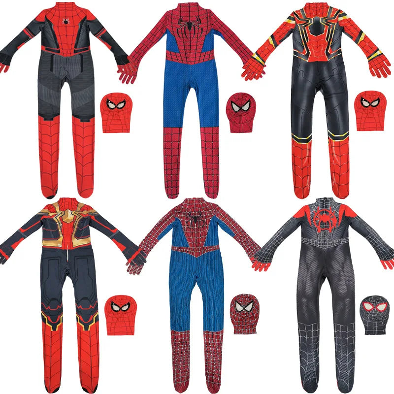 2025 Spiderman Cosplay Costume – Miles Morales Superhero Zentai Jumpsuit for Boys & Girls, Halloween & Carnival