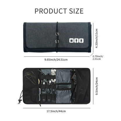 Electronic Organizer Cord Pouch - Travel Cable Charger Bag for USB Cables, Phone Accessories, and Tech Storage