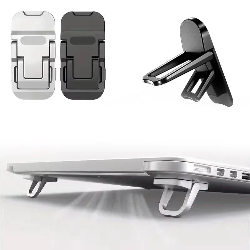 2PCS Mini Foldable Laptop Stands – Portable Adjustable Notebook & Keyboard Riser with 2 Angles