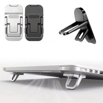 2PCS Mini Foldable Laptop Stands – Portable Adjustable Notebook & Keyboard Riser with 2 Angles