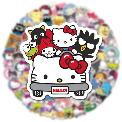 Kawaii Kuromi, My Melody & Hello Kitty Stickers - Cute Cartoon Decals for Laptops, Diaries, Scrapbooks, and DIY Decorations